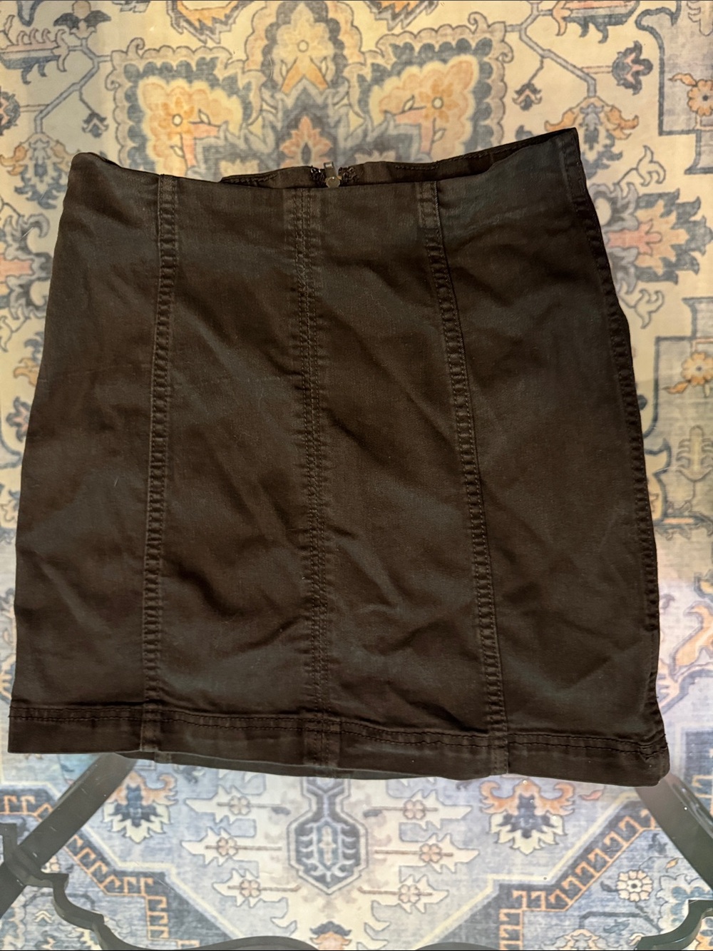 Free People Black Panelled Mini Skirt